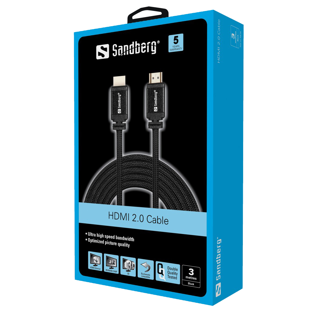 Sandberg 508-99 HDMI 2.0 kabelis 3m