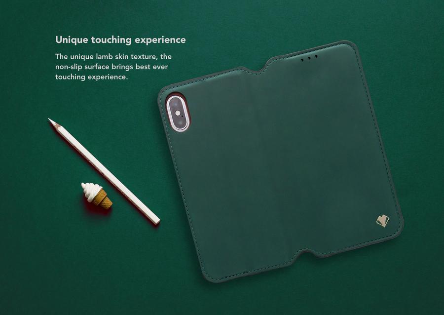 VixFox iPhone XSMAX Išmanusis Folio Dėklas Miško Žalia
