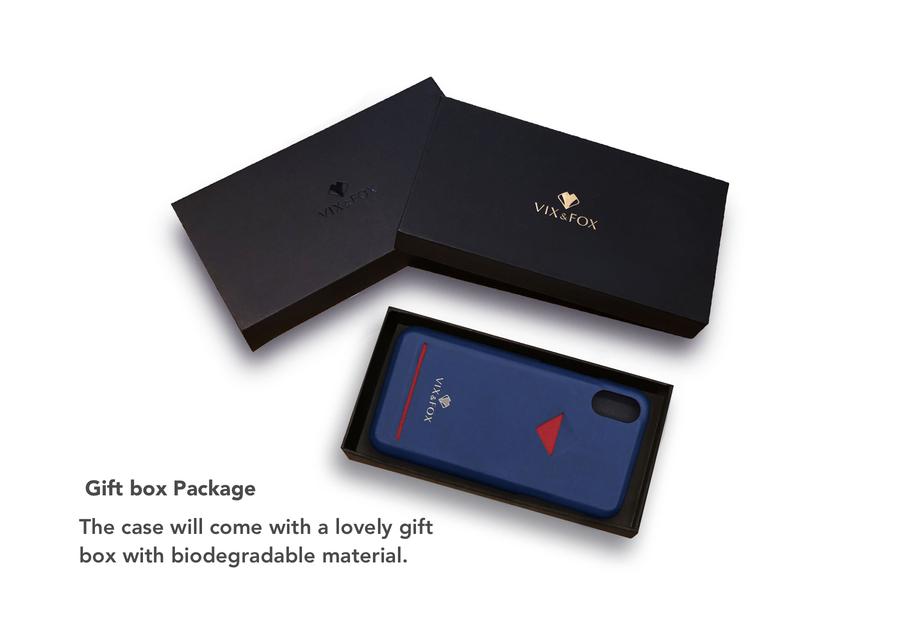 VixFox iPhone 7/8 Plus Navy Blue Card Slot Back Shell