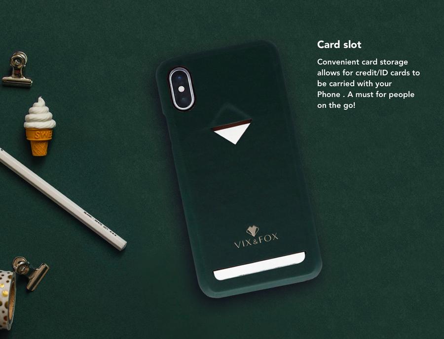 VixFox iPhone X/XS Forest Green Card Slot Case