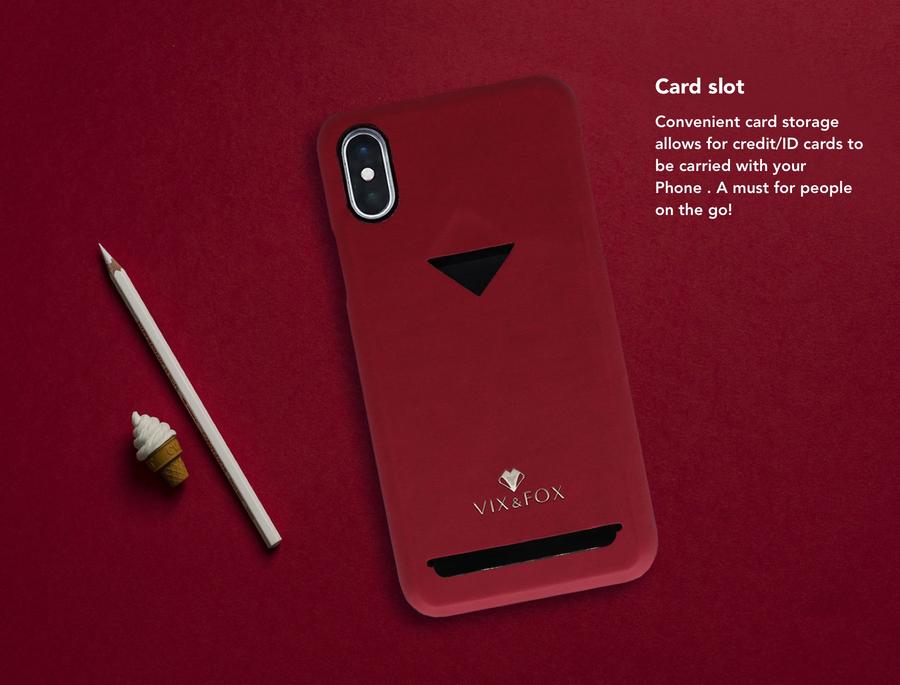 VixFox iPhone X/XS Card Slot Shell Ruby Red