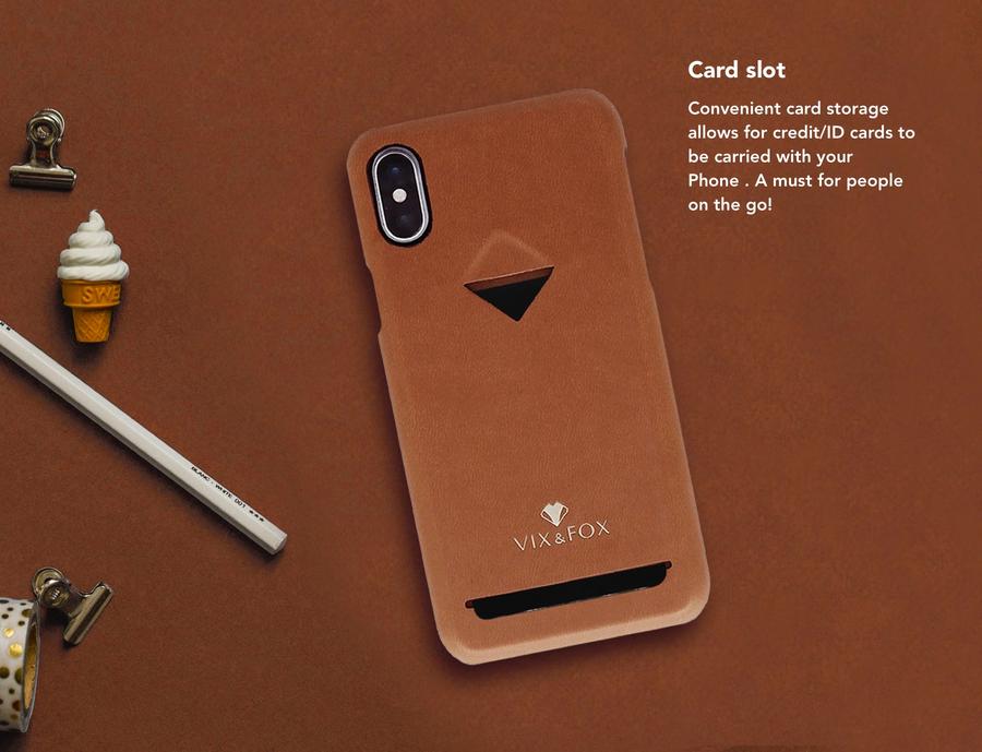 VixFox Samsung S9 Kaardipesa Tagakülg Karamellpruun
