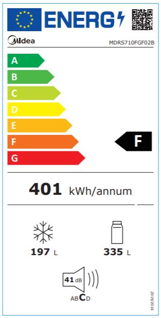Midea MDRS710FGF02B Roostevaba terasest külmik