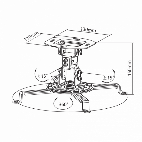 Sbox PM-18 Projector Ceiling Mount Adjustable