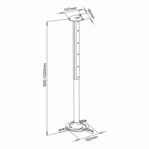 Sbox PM-102XL projektora griestu kronšteins 15kg