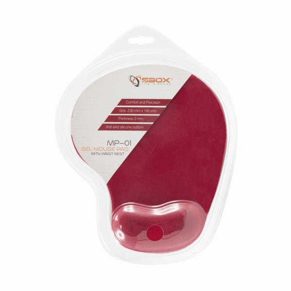 Sbox MP-01R Ergonoomiline Punane Geelhiirepadi