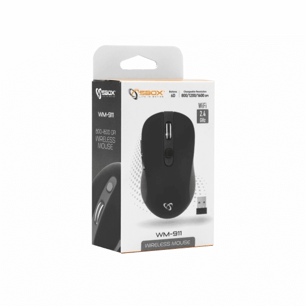 Sbox WM-911B Juhtmevaba Must Hiir