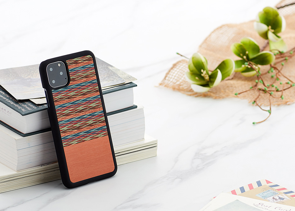 MAN&WOOD iPhone 11 Pro Max Brūnais rūtiņraksts maciņš