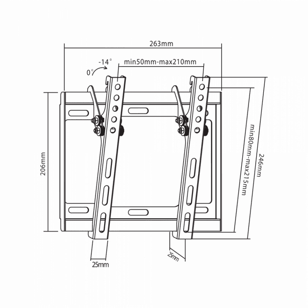 Sbox PLB-3422T Tilting Flat Screen LED TV Mount 23"-43" 35kg