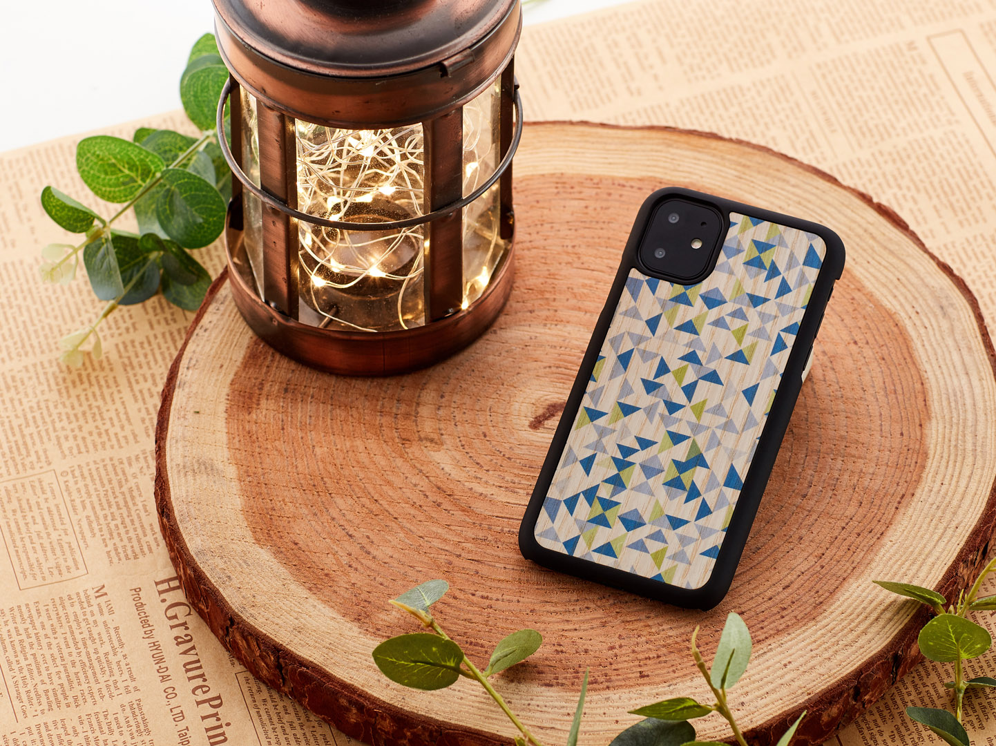 MAN&WOOD iPhone 11 Vāciņš Zils Trīsstūris Melns
