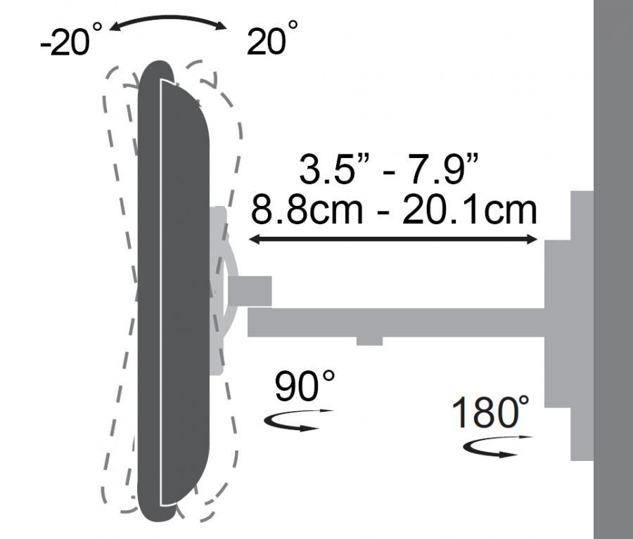 Sbox LCD-441 TV sieninis laikiklis 23-55 colių 30kg