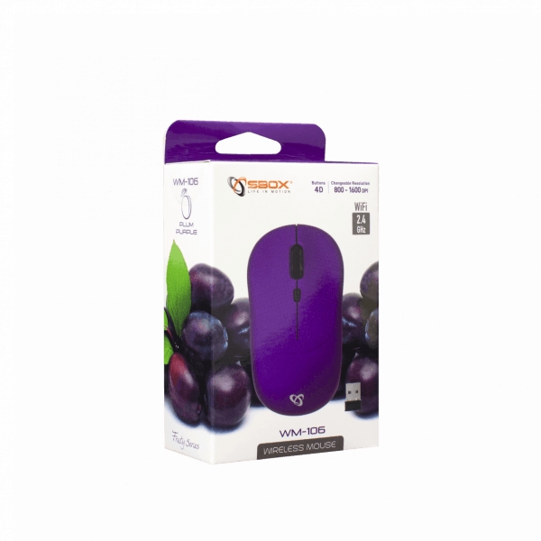 Sbox WM-106 Violetinė Belaidė Optinė Pelė