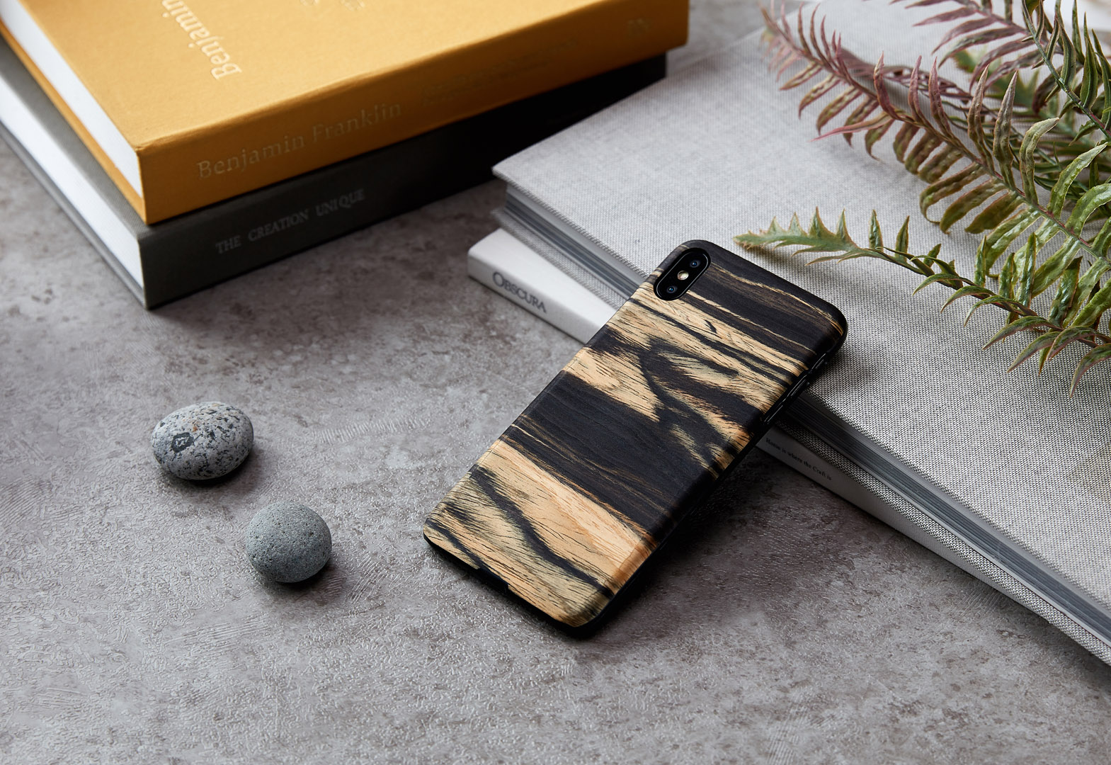 MAN&WOOD iPhone XS Max Korpus Valge Eebenmust