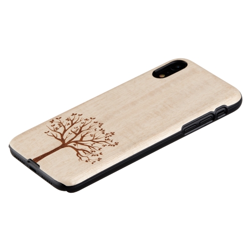 MAN&WOOD iPhone XR Apvalks Melns Apple Tree
