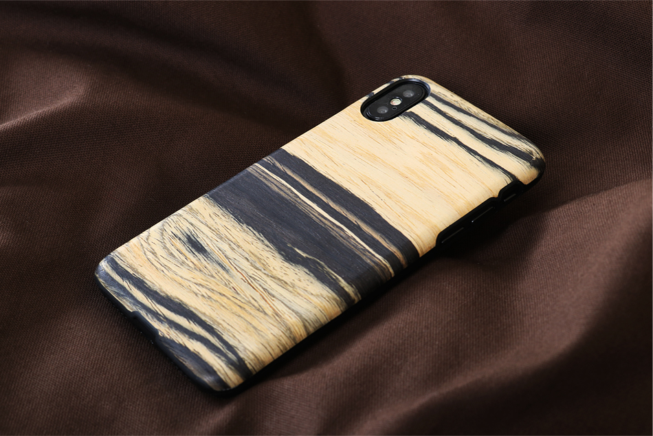 MAN&WOOD iPhone X/XS Korpus Valge Eebenimust