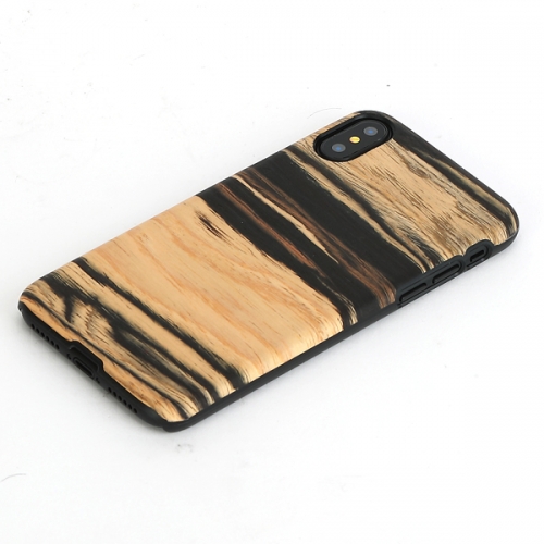 MAN&WOOD iPhone X/XS Korpus Valge Eebenimust