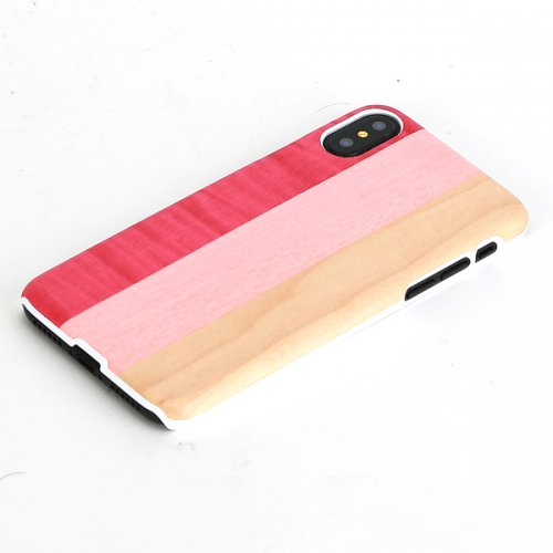 MAN&WOOD iPhone X/XS Vāciņš Rozā Pīrāgs Balts