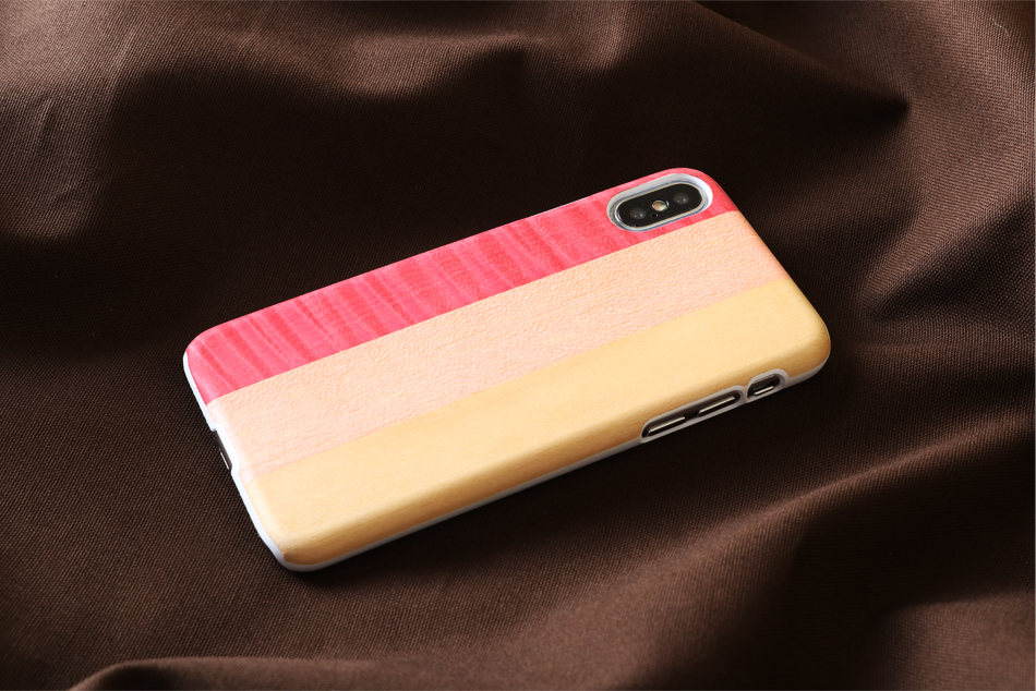 MAN&WOOD iPhone X/XS Vāciņš Rozā Pīrāgs Balts