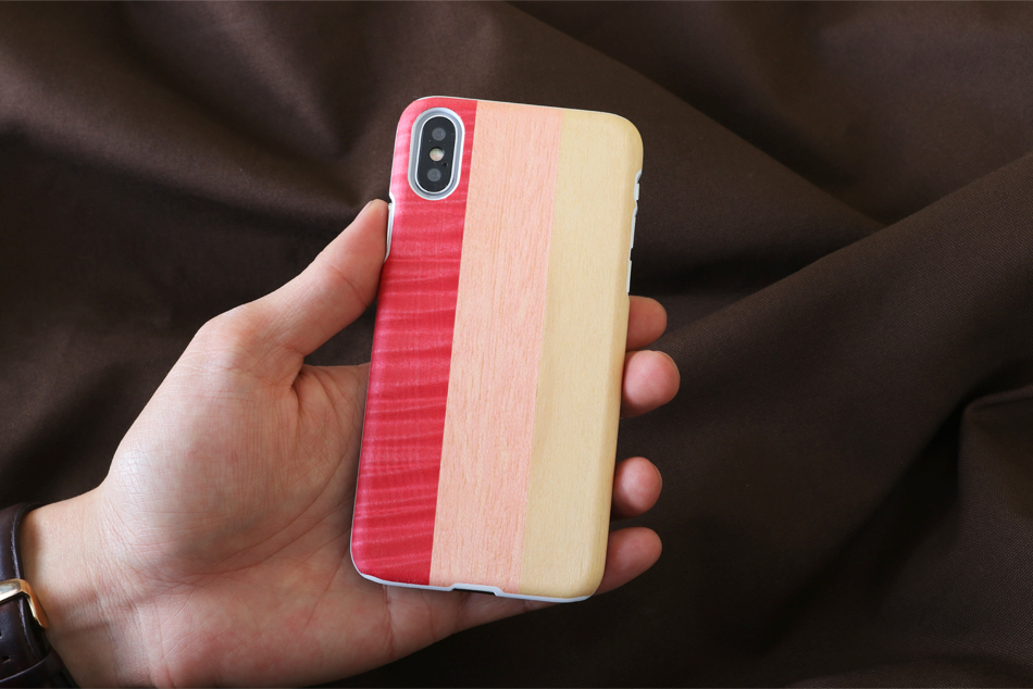 MAN&WOOD iPhone X/XS Vāciņš Rozā Pīrāgs Balts