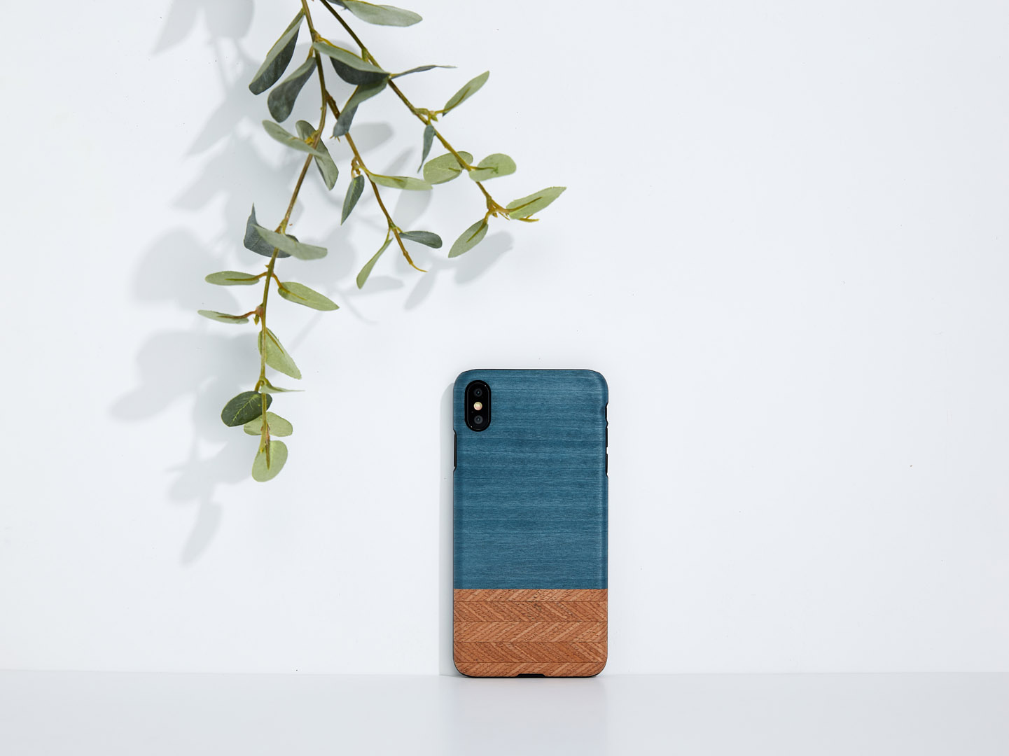 MAN&WOOD iPhone X/XS Džinsa Melns Apvalks