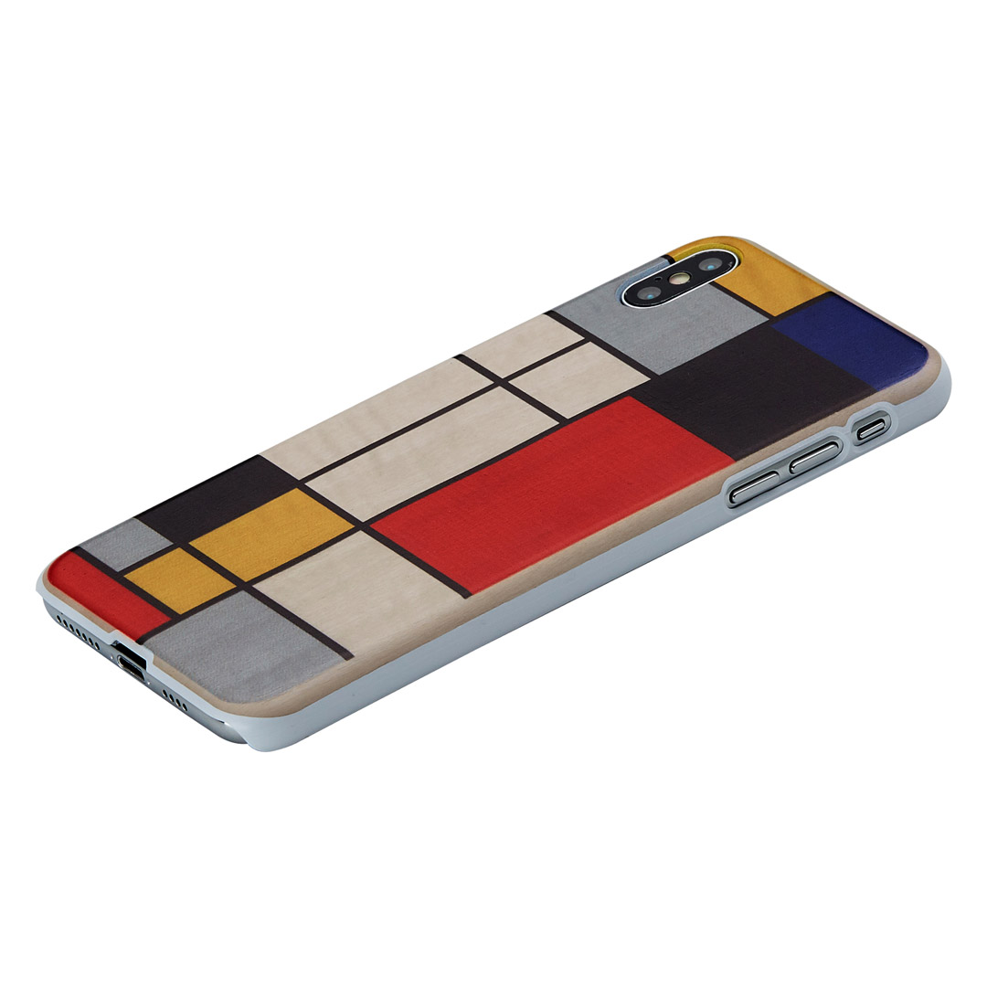 Чехол MAN&WOOD iPhone X/XS Модриан Дерево Белый