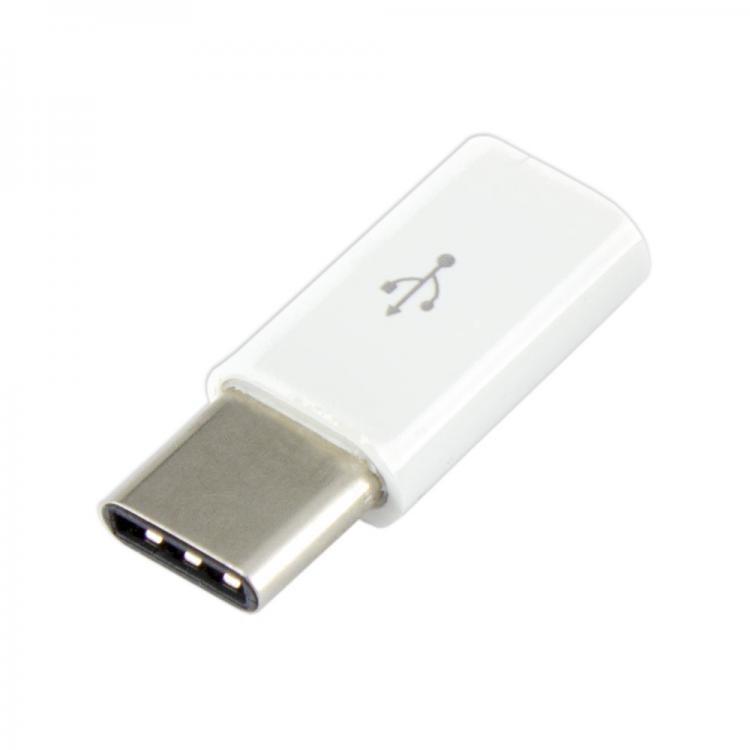 Sbox AD.USB-C Mikro USB Adapter Valge