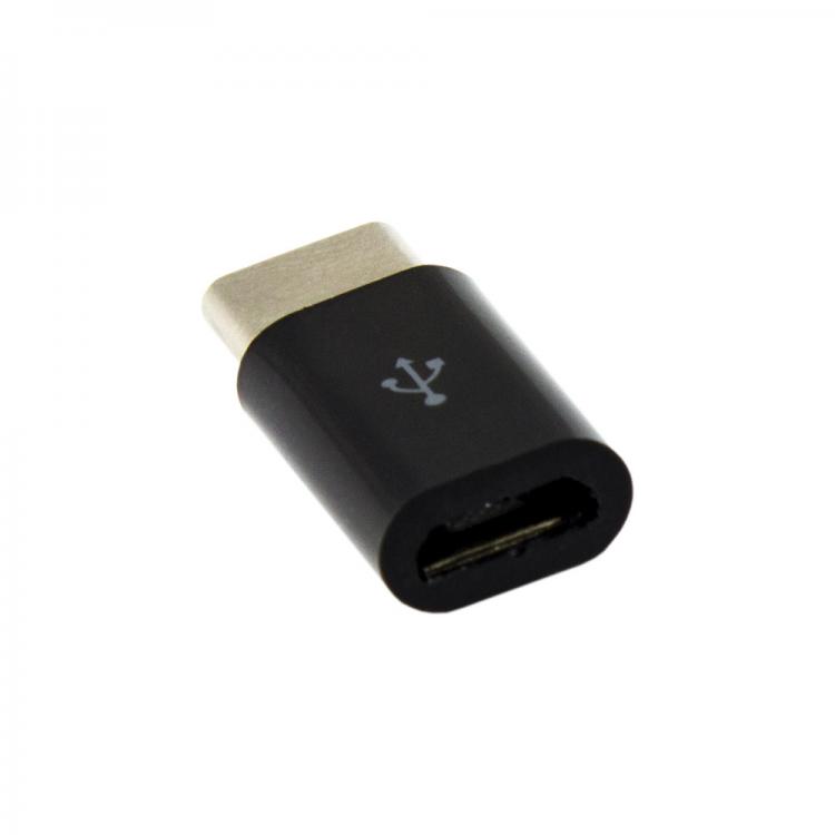 Sbox AD.USB-C B Micro USB uz USB-C Adapteris Melns