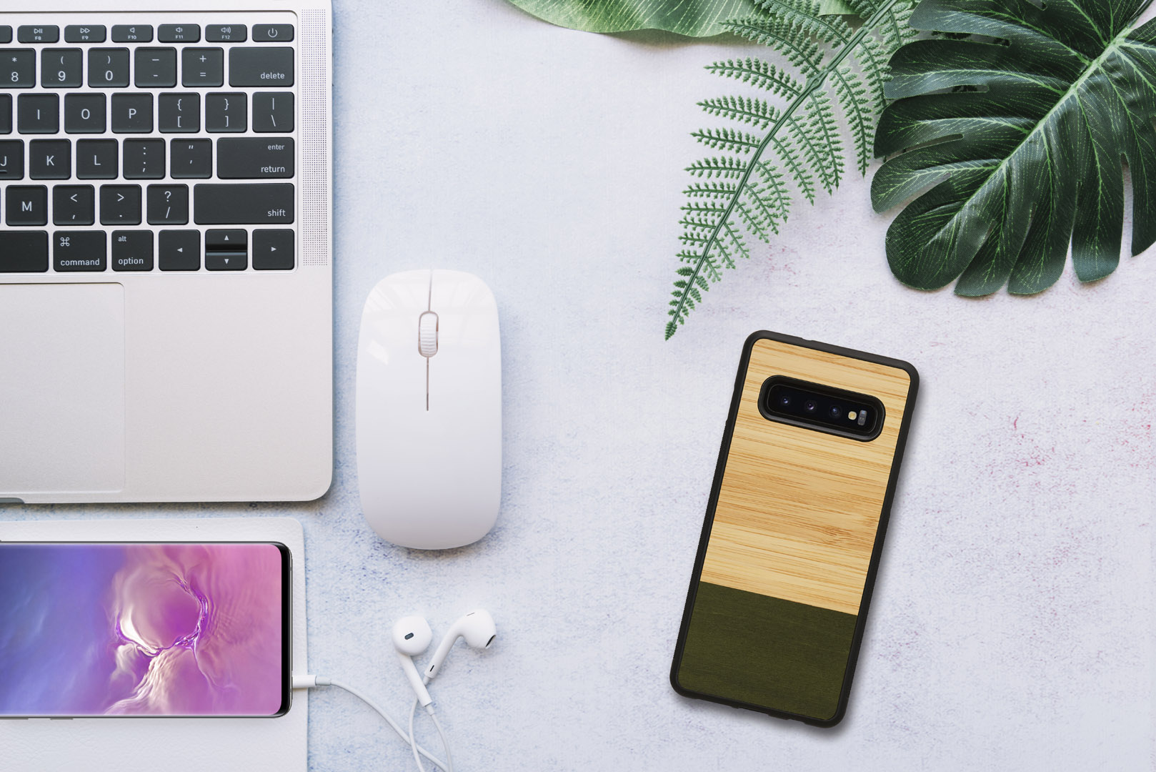 MAN&WOOD Galaxy S10 Bambuse Mets Must Korpus