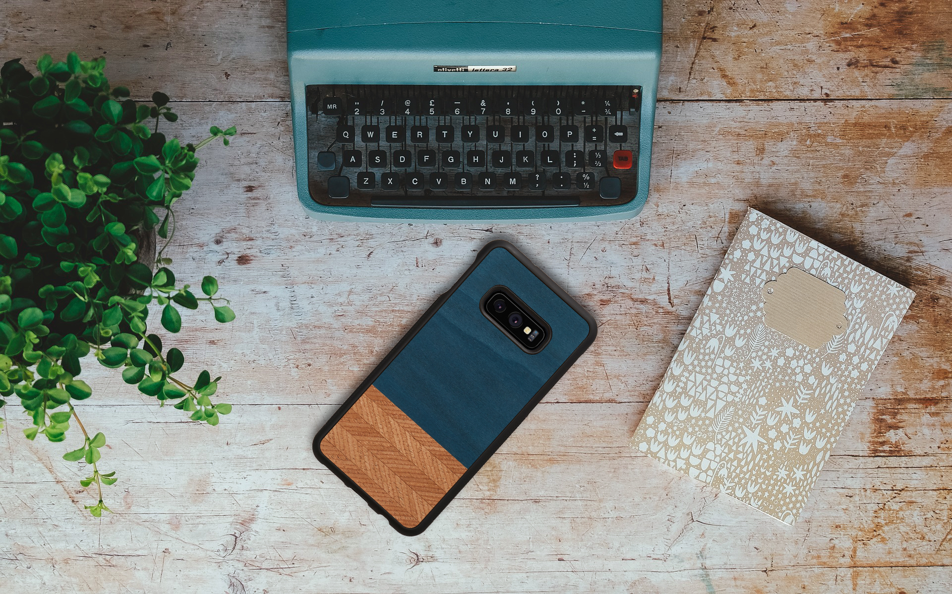 MAN&WOOD Galaxy S10e Vāciņš Džinsu Melnā Krāsā