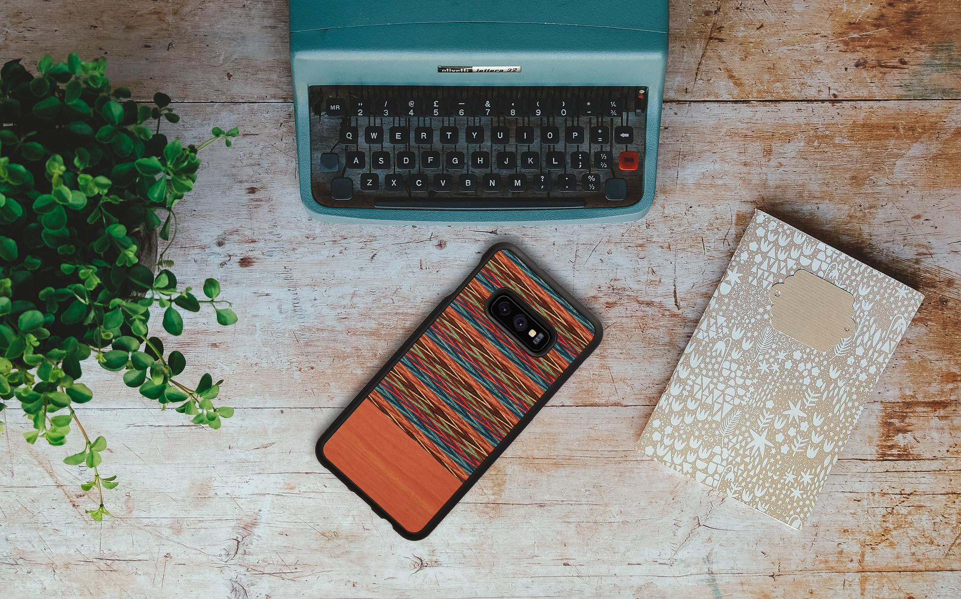 MAN&WOOD Galaxy S10e Browny Check Black Case