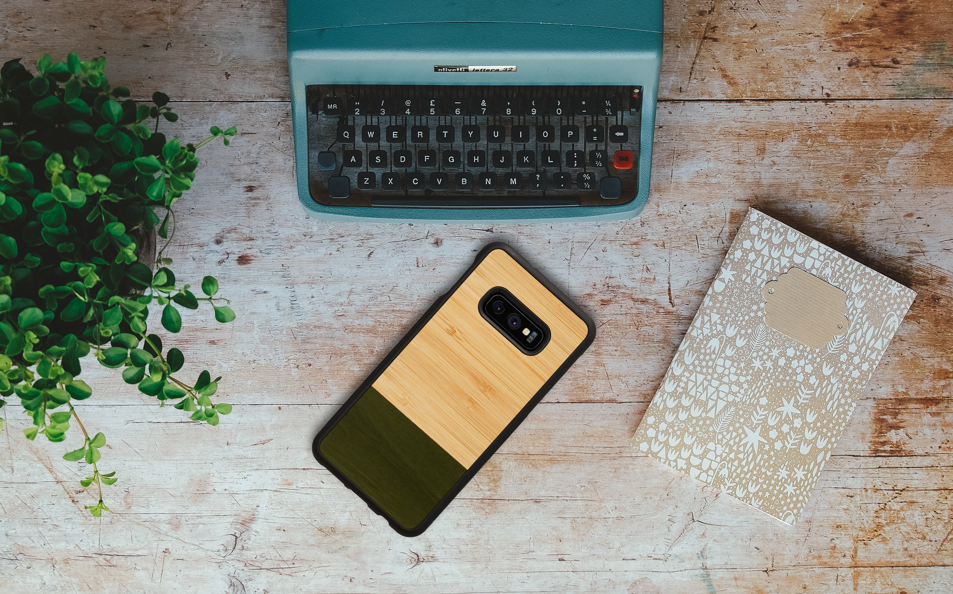 MAN&WOOD Galaxy S10e Korpus Bambusmets Must