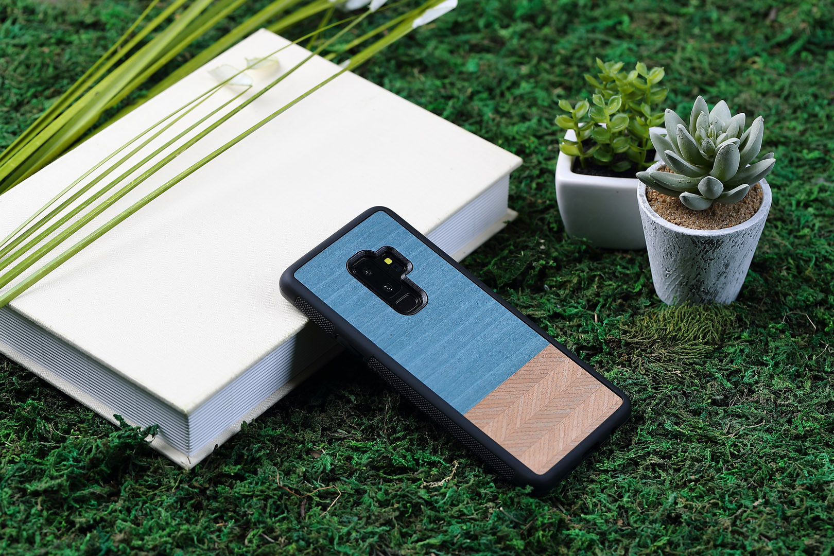 MAN&WOOD Galaxy S9 Plus Korpus Teksamust