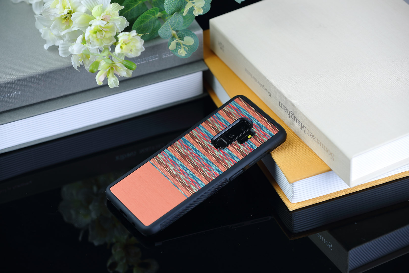 MAN&WOOD Galaxy S9 Plus Browny Check Black Case