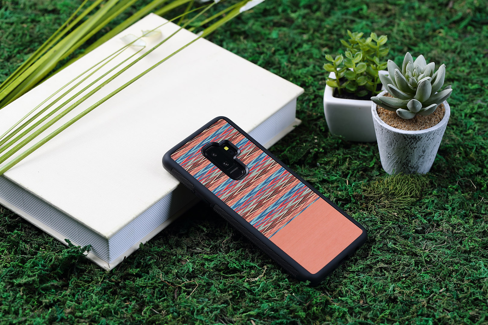 MAN&WOOD Galaxy S9 Plus Browny Check Black Case
