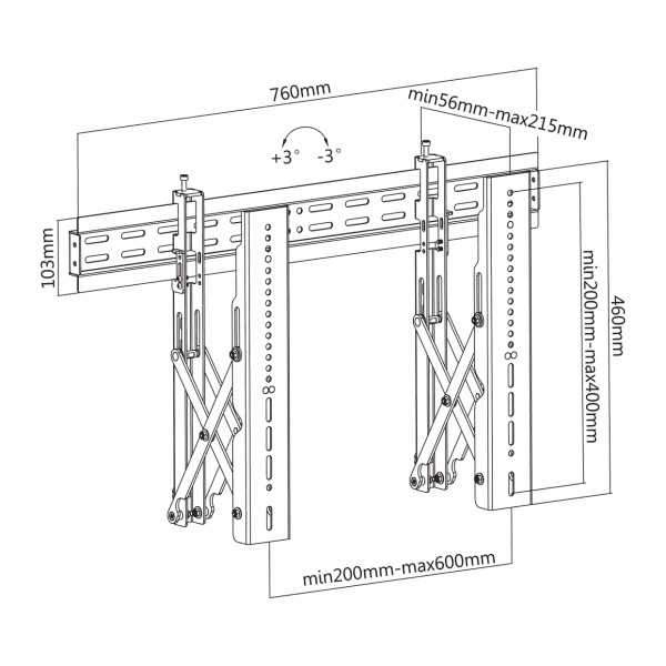 Sbox LVW02-46F Adjustable TV Wall Mount 37-70 Inches