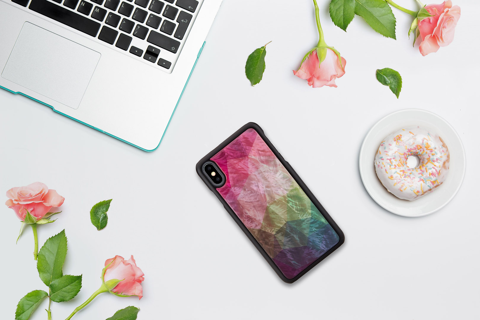 iKins iPhone XS Max ūdens ziedu vāciņš melns