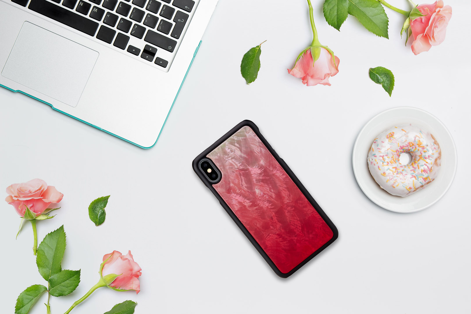 iKins Чехол для iPhone XS Max Розовое Озеро Чёрный