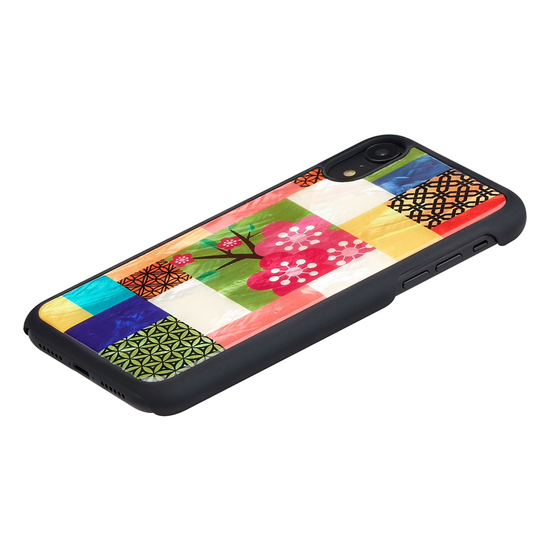 iKins iPhone XR dėklas vyšnių žiedai juodas