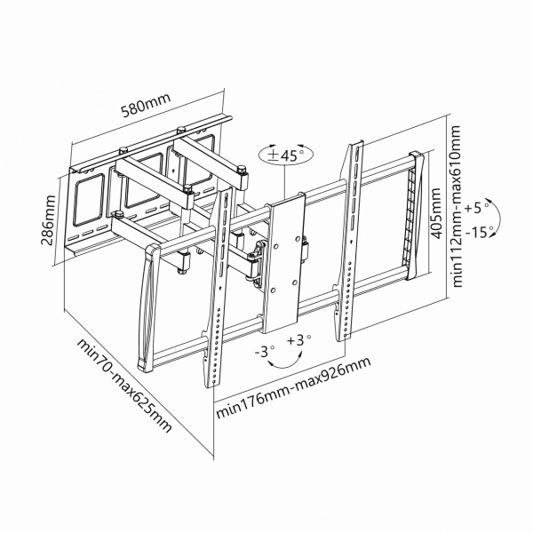 Sbox PLB-3769 TV Seinakinnitus 60-100 Tolli 80kg