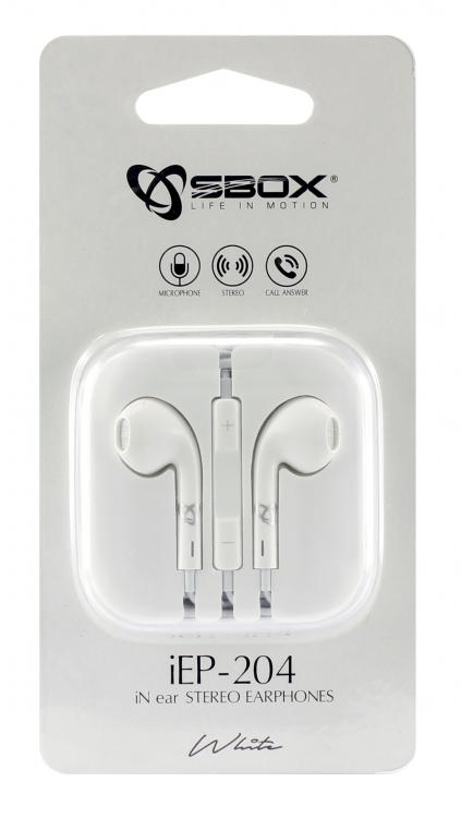 Sbox IEP-204W White In-Ear Headphones