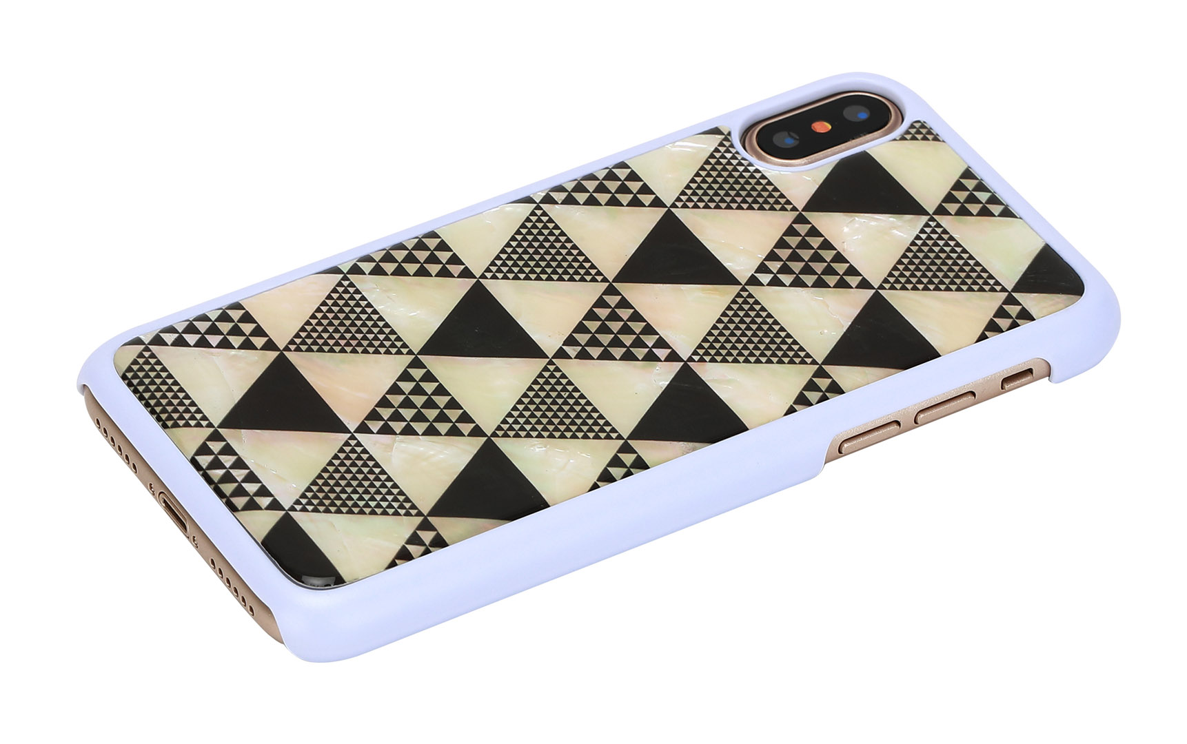 iKins iPhone XS/S Piramīdas Balts Vāciņš