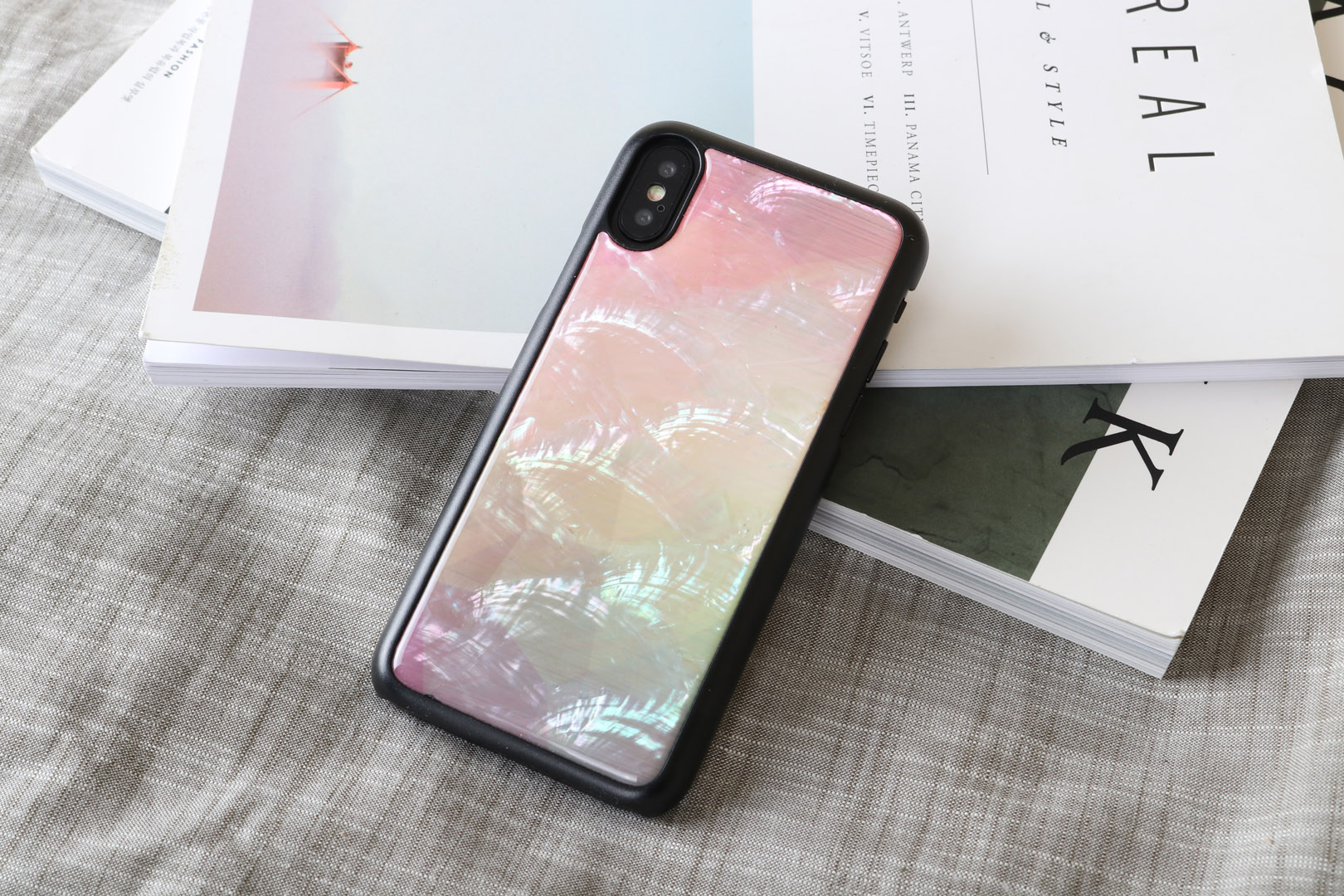 iKins iPhone XS/S kaas veekindel lill must