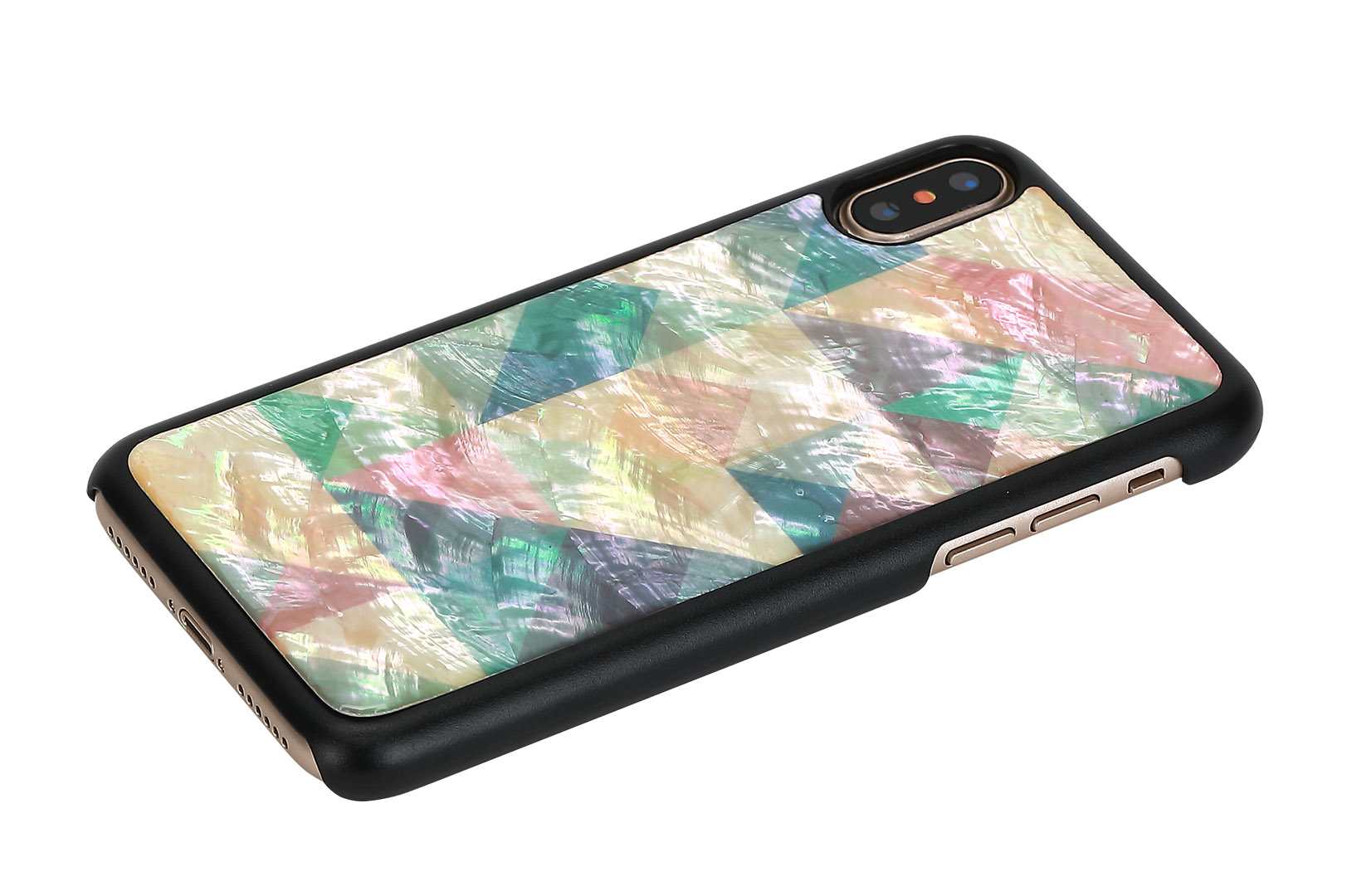 iKins iPhone XS/S Mosaiik Must Korpus