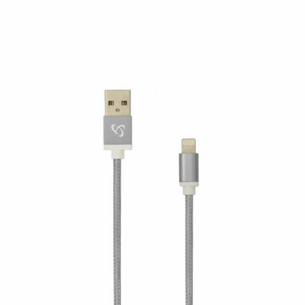Sbox USB 2.0 8 Pin IPH7-GR pelēks kabelis