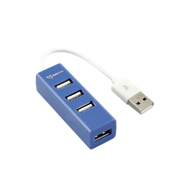 Sbox H-204 USB Hub 4 Porti Blueberry Zils