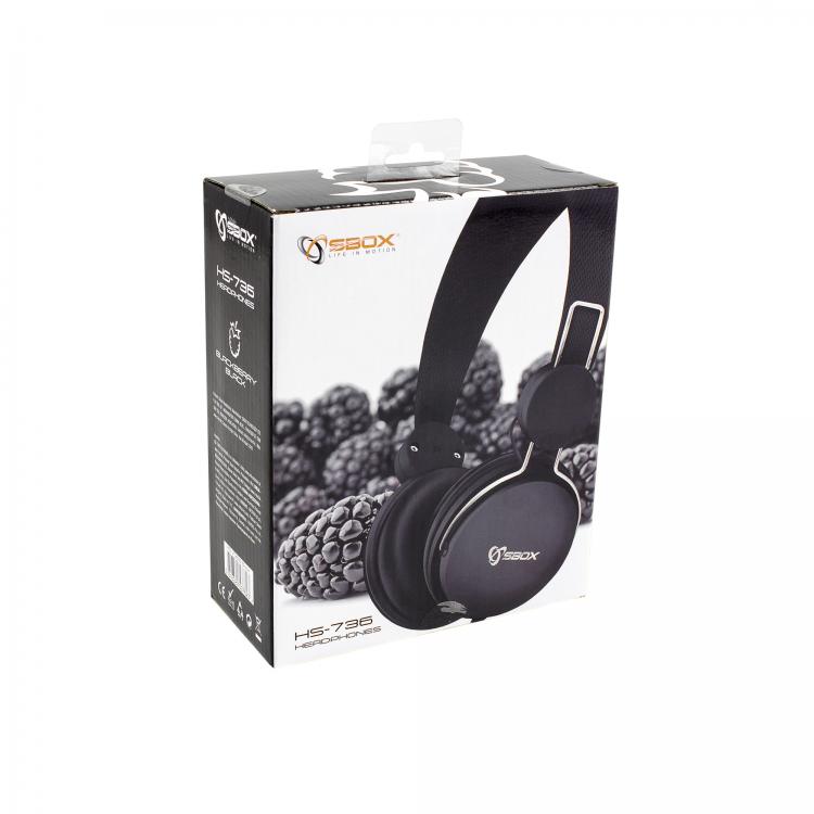 Sbox HS-736B Juodos Stereo Ausinės