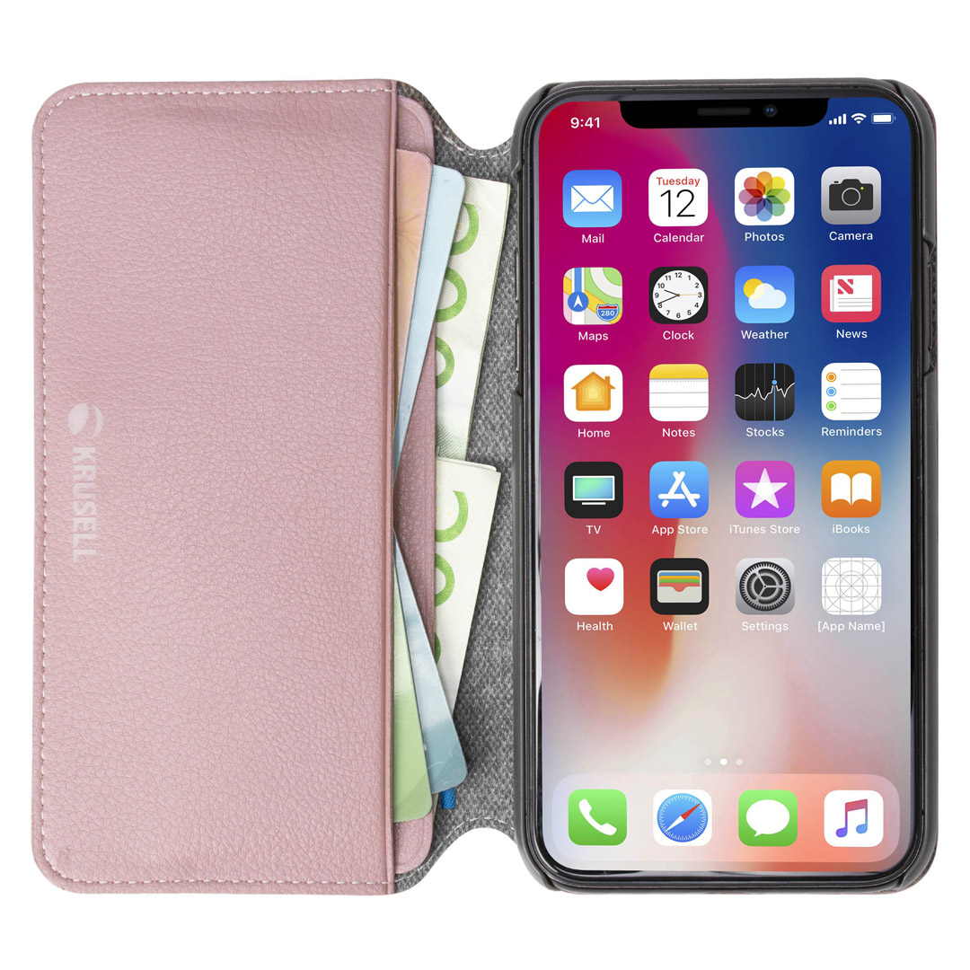 Krusell Pixbo 4 Card Wallet iPhone XS Max Rose