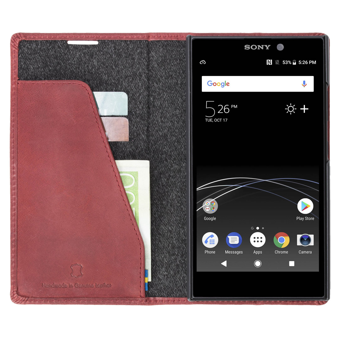 Krusell Xperia L2 Sunne Maki Maciņš Vintage Sarkanā