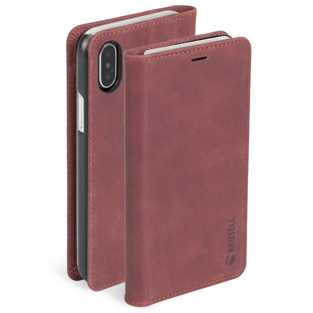 Krusell Sunne 4 kortelių folio piniginė iPhone XS Max senovinė raudona