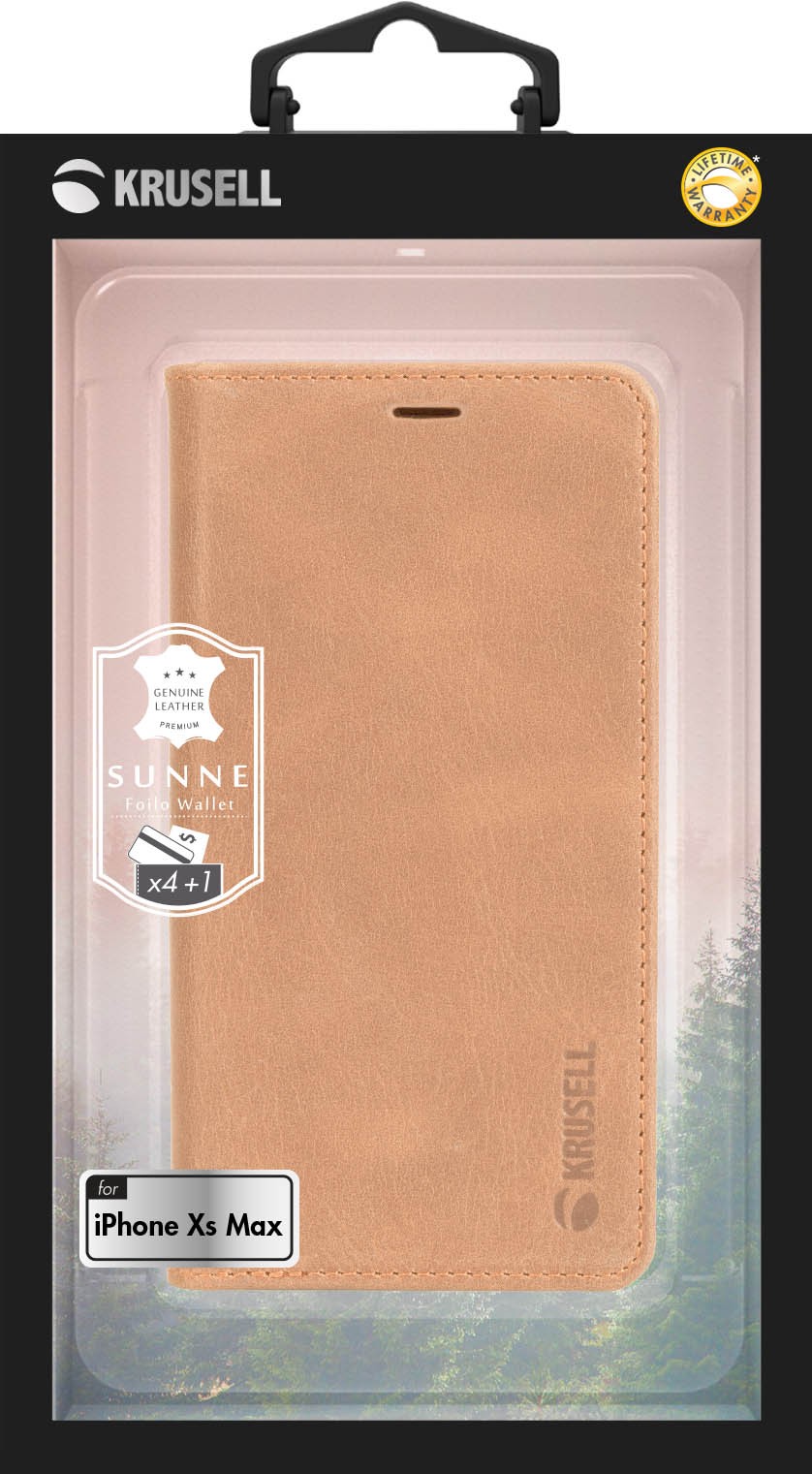 Krusell Sunne 4 karšu foliomaks iPhone XS Max Vintage Nude